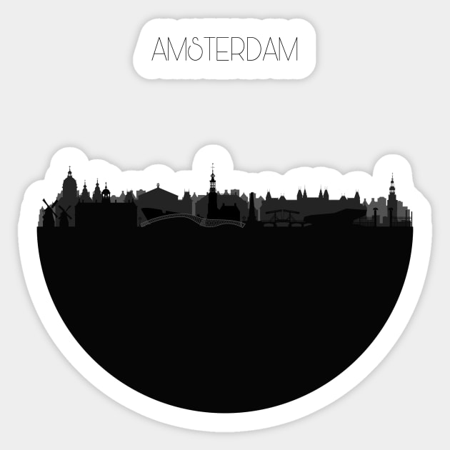 Amsterdam Skyline Sticker by inspirowl